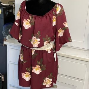 Wine Colored One Piece Justify Shorts Pullover